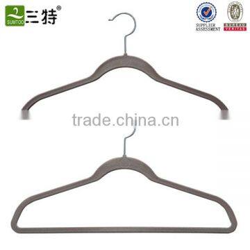 plastic velvet flocked hanger with Logo