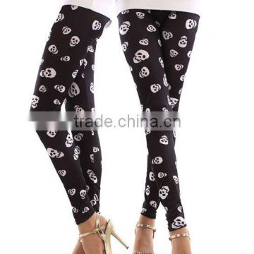 black skull woman leggings long tights