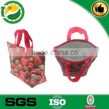 strawberry pattern multifunction insulated lunch bag