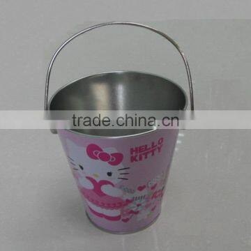 OEM wholesale fashion 4C printing small metal tin Treat gift bucket