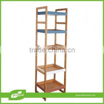 Free Standing White Shelves/bamboo Eco-friendly Free Standing Shelves