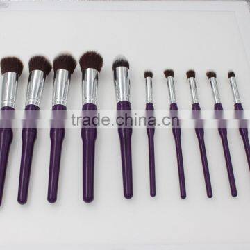 2017 10Pcs gourd shaped makeup brush set Foundation Blending Eyeshadow brushes set Purple calabash shaped handle