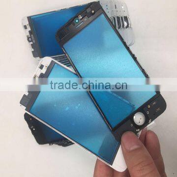 White Front Glass Lens for IPhone 6 Screen Front Glass With Bezel Frame Black