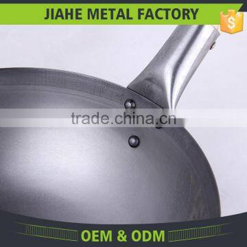 Silvery Wooden Single Handle Wok Kitchen Cookware Set