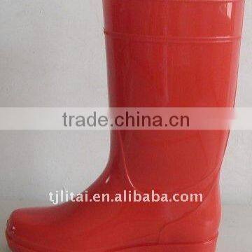 2015 NEW transparent waterproof PVC rain boots ,red rain boot