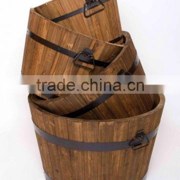 set of 4 Wooden planter