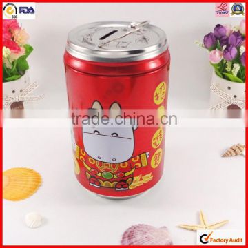 cute round money bank tin box