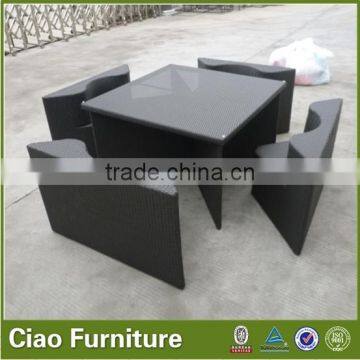 Garden OUTDOOR restaurant glass dining tables and chairs