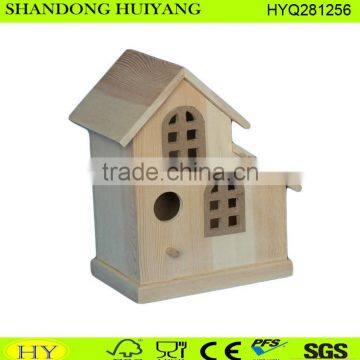 FSC unfinished wooden bird house wholesale