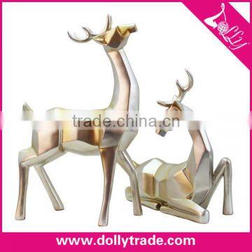 Silver Deer Decor, Artificial Deer, Resin Deer Statue