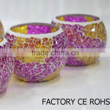 Mulit Color Mosaic Votive Lamp photo-2