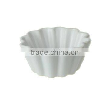 3.5" white color flower shape ceramic personalized ice cream bowls