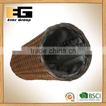 Cylindrical Brown Hand Woven Flowerpot With PVC Inner/Garden Basket photo-5