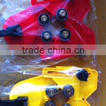 Plastic driver/ adjustable drill guide for diamond hole saw