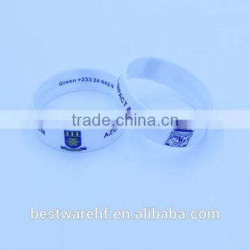 silk printed cancer awareness 3/4 inch silicone bracelet