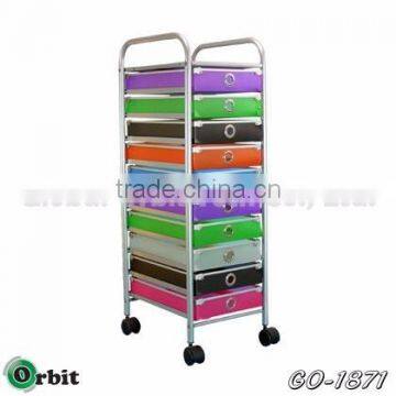 Colorful 4 Tier Plastic Storage Trolley With Drawers, Space Saving Storage Cabinet photo-3