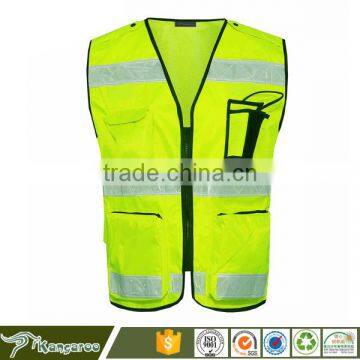 Yellow safety vest fabric reflective stripes for clothing