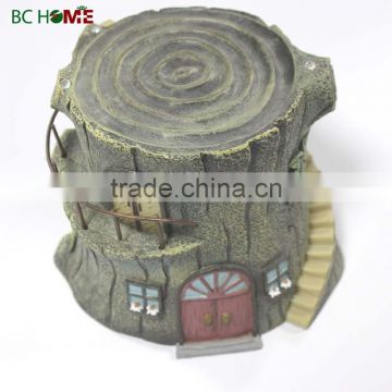 Resin garden decoration resin stump house with ladder