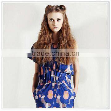 Customize high quality digital printed cotton fabric for woman dress