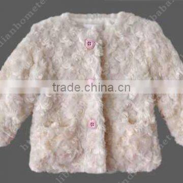 2017 New Designs Pictures Lovely Kids Clothes Faux Fur Outside Coats