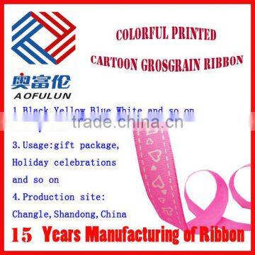 Colorful Celebrate Festivals Printed Cartoon Grosgrain Ribbon