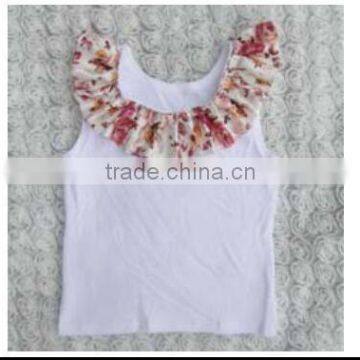 2016 China Product and Wholesale Plain no Sleeve Tank Top With Satin Ruffle for 0month to 10 Years Kids photo-6