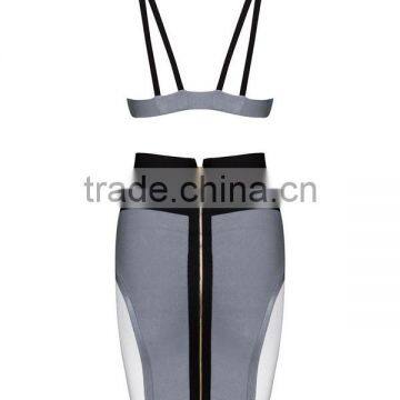 Wholesale 2015 Latest Fashion Two Piece Bandage Dress H1322 photo-3