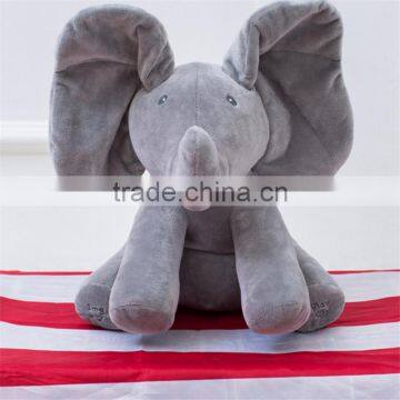 Manufacturers direct hide cat plush elephant electric music elephant doll plush elephant toy