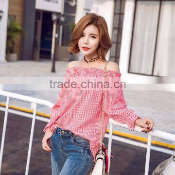 MAXNEGIO 2017 korean womens off shoulder top shirt