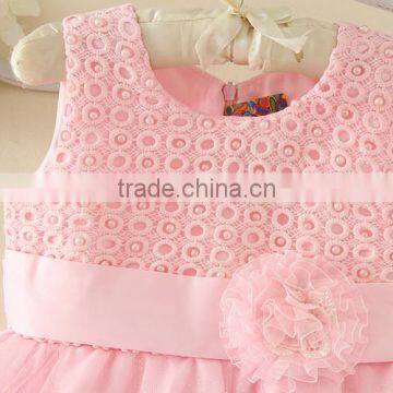 Best Selling India and Pakistan Clothing Child Pink Flower Wedding Dress Vintage Sweet Girl Party Dresses photo-3