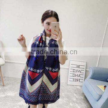 Korean style 2017 new style girl scarf cotton material sun-block at the seaside outdoor popular yong ladies muffler