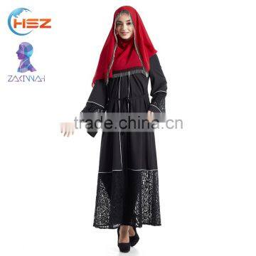 Zakiyyah E008 wholesale pakistani abaya islamic turkish abaya clothing hemline in lace hollow-carved designs front open burqa