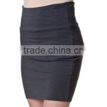 New Design Stretch Fabric Simple Cotton Mini Skirt Basic Plain Skirt
