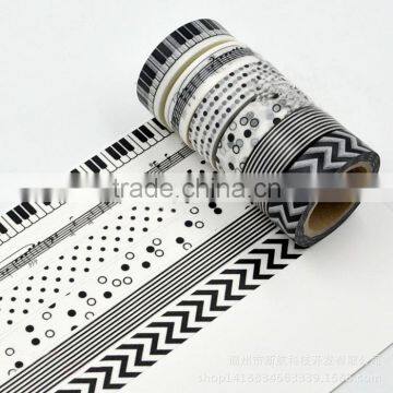 1.5cm*10m White and Black Washi Tape Customized Paper Tape Planner Accessories photo-2