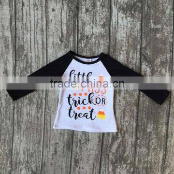 baby girls cotton Halloween raglans girls little miss trick or treat candy corn raglans baby kids children Halloween raglans