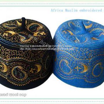 Africa Muslim embroidered wool cap /  embroidered wool cap  / Muslim wool cap / wool cap