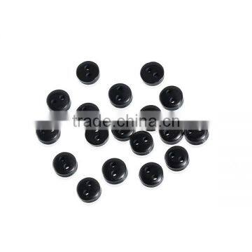 Wholesale Scrapbooking 2 Holes Round Black 6mm Dia Resin Sewing Buttons