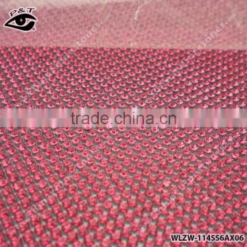 24x40CM SS06 Rose Color Rhinestone Mesh Iron on Glass Rhinestone Sheet