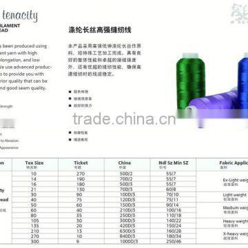 150D/2 Botton Thread Nylon Filament Sewing Thread for Sportswear photo-2