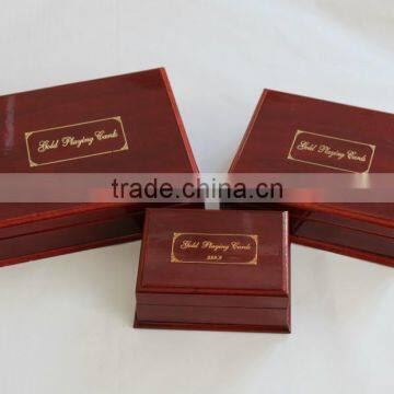 High Quanlity Gold Foil Plated Poker Playing Card Wooden Box For Gifts photo-3