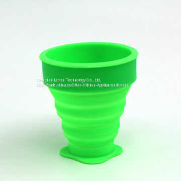 Wholesale Colorful Tableware Flexible Foldable Reusable Silicone Collapsible Cup