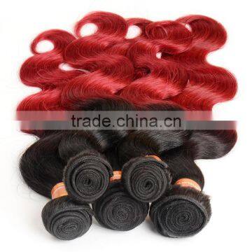 Ombre Hair1b/burgandy Body Wave Brazilian Hair Weaves photo-5