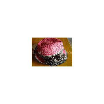 Female Orange Packable Sun Hat / Leisure Hats With 5cm Short Brim For Party Leisure