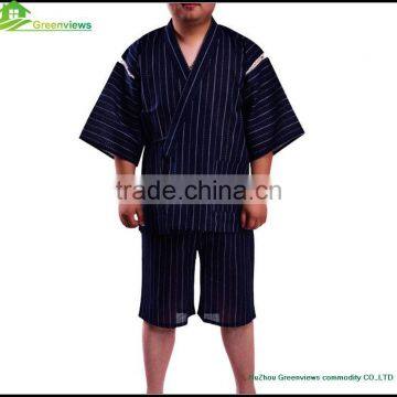 Newest men pajamas with cotton flax pyjamas set men cotton clothing dark blue japanese style clothes for men GVXF0005