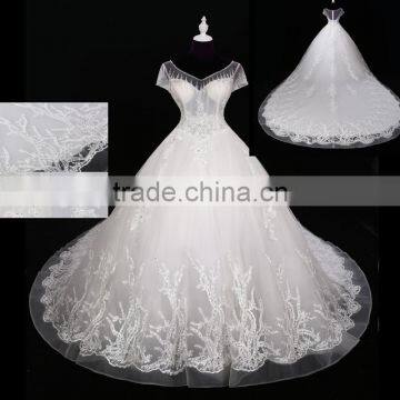 2017 Sexy Shoulder Belt Lace Mermaid Color Wedding Dress Bridal for Bride Scoop Neckline Bridal Dress F10601 photo-6