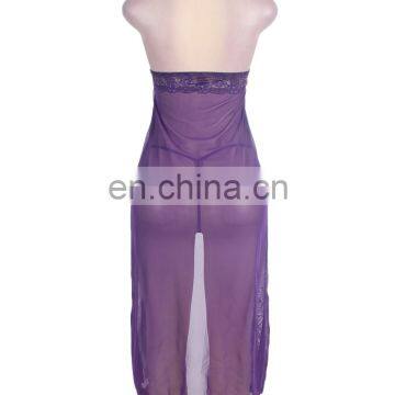 Mature Women Long Satin Sex Nightgown photo-4