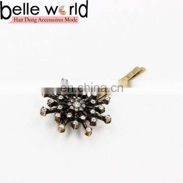 Retro snowflakes copper diamond hair grips hair pin