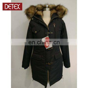 Dark Navy Detachable Fur Vest Lining Faux Fur Women Parka