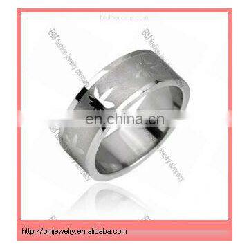 Surgical Steel Ring with Pot Leaf jewelry good quality hot design