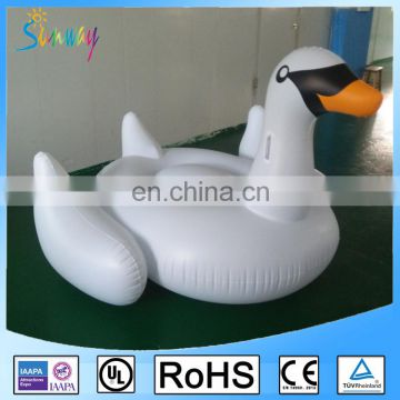 Custom Animal Water PVC Inflatable Floating Swan Toys For Swimming Pool